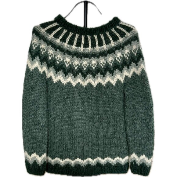 The Handknitting Association of Iceland Sweaters - The Handknitting Association of Iceland 100% Wool Sweater Forest Green Small